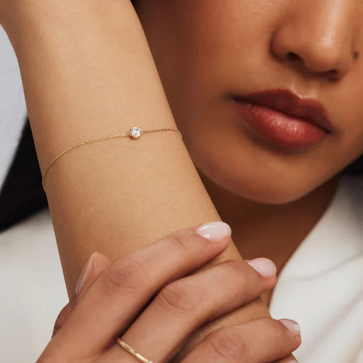 Bracelet Cubic Zirconia Solitaire Chain Bracelet Adjustable