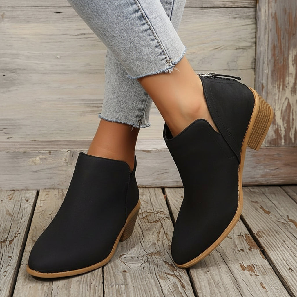 Womens Work Ankle Boots Comfort Slip On Everyday