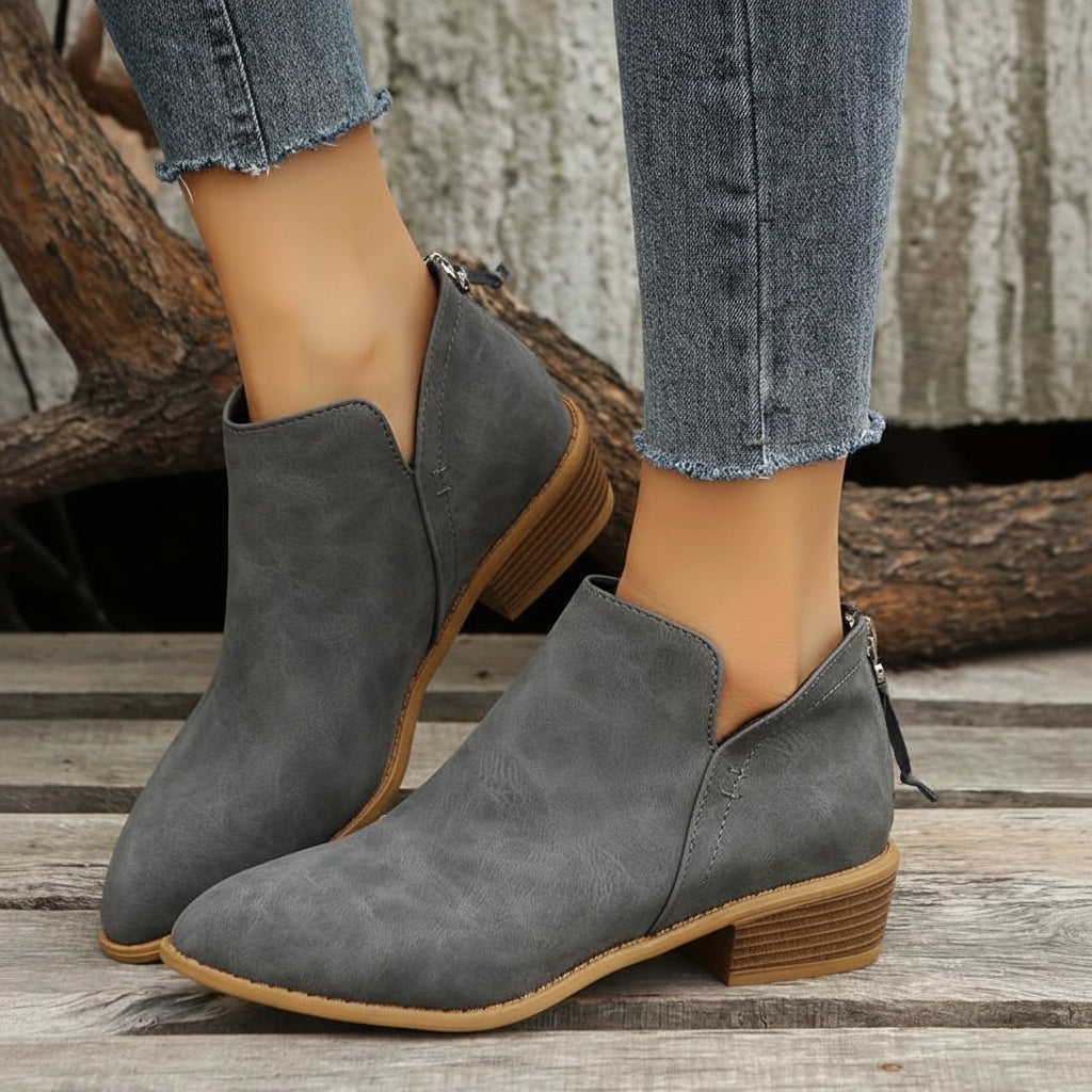 Womens Work Ankle Boots Comfort Slip On Everyday