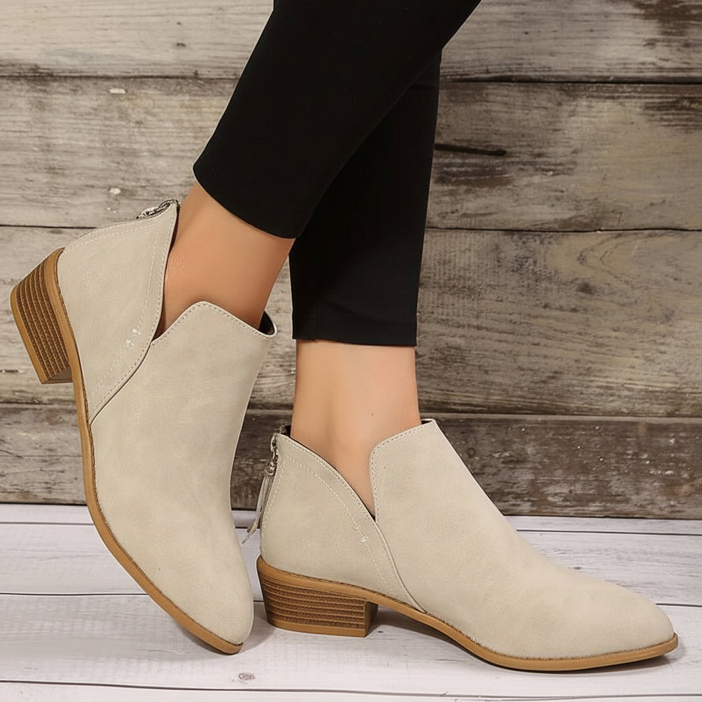 Womens Work Ankle Boots Comfort Slip On Everyday