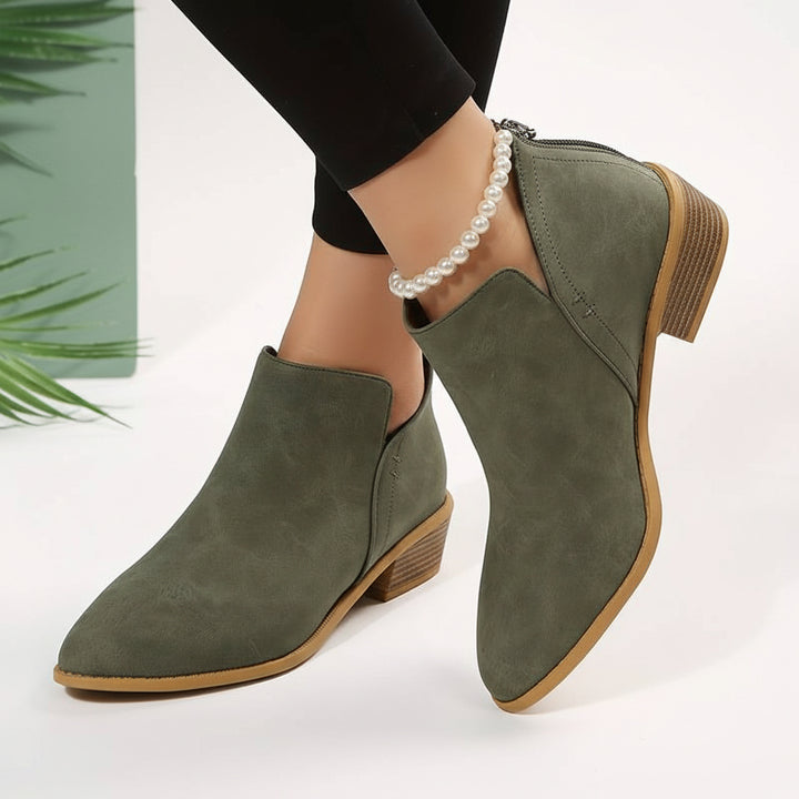 Womens Work Ankle Boots Comfort Slip On Everyday