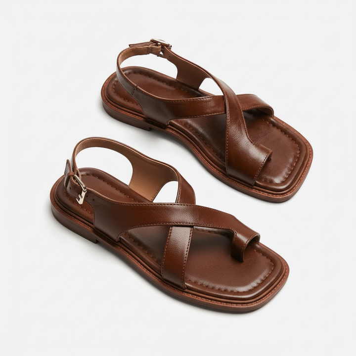 Italian Leather Cross Sandals