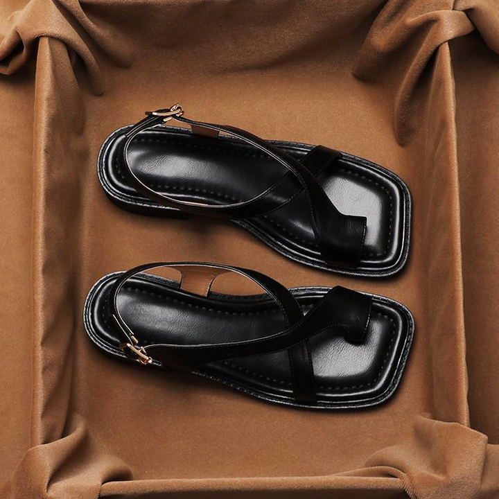 Italian Leather Cross Sandals - Image 7