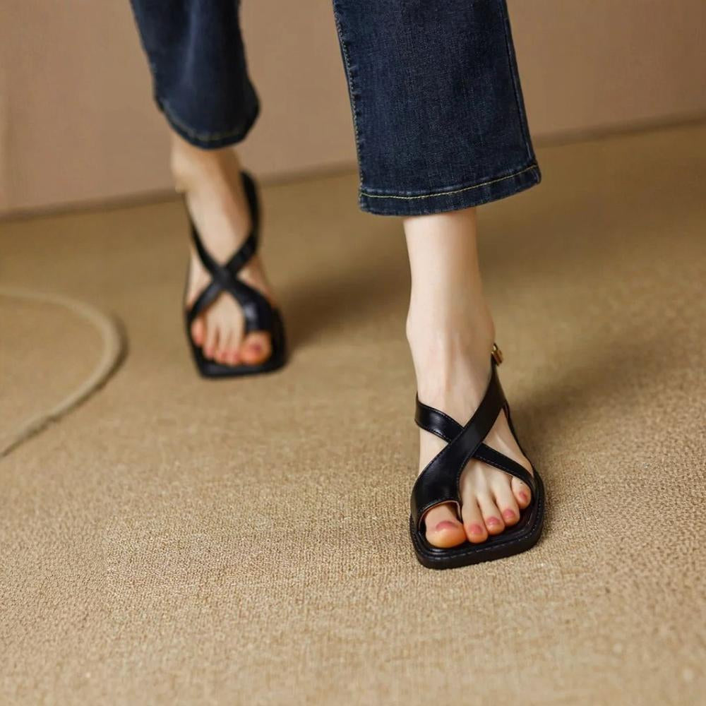 Women's Strappy Flat Sandals Slingback Summer Shoes