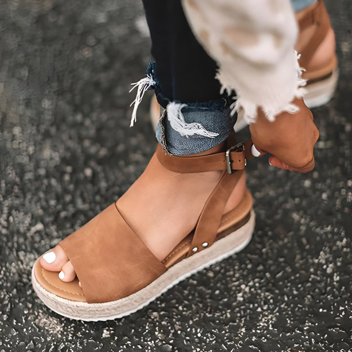 Women's Wedge Heel Sandals Platform Ankle Strap Open Toe