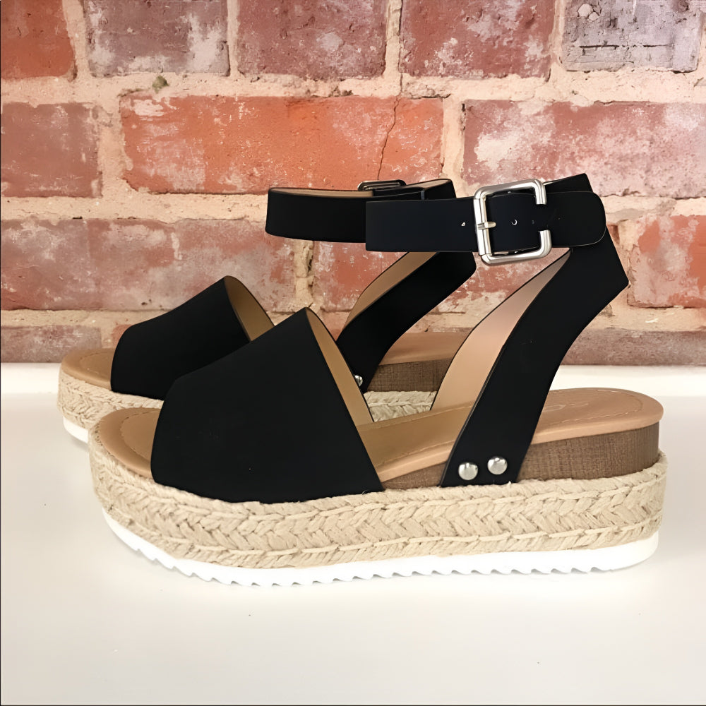 Women's Wedge Heel Sandals Platform Ankle Strap Open Toe