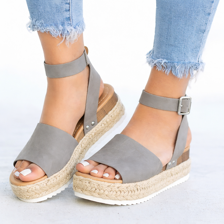 Women's Wedge Heel Sandals Platform Ankle Strap Open Toe