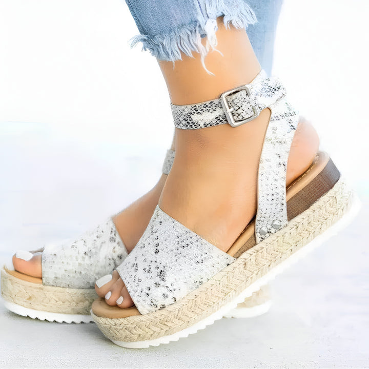 Women's Wedge Heel Sandals Platform Ankle Strap Open Toe