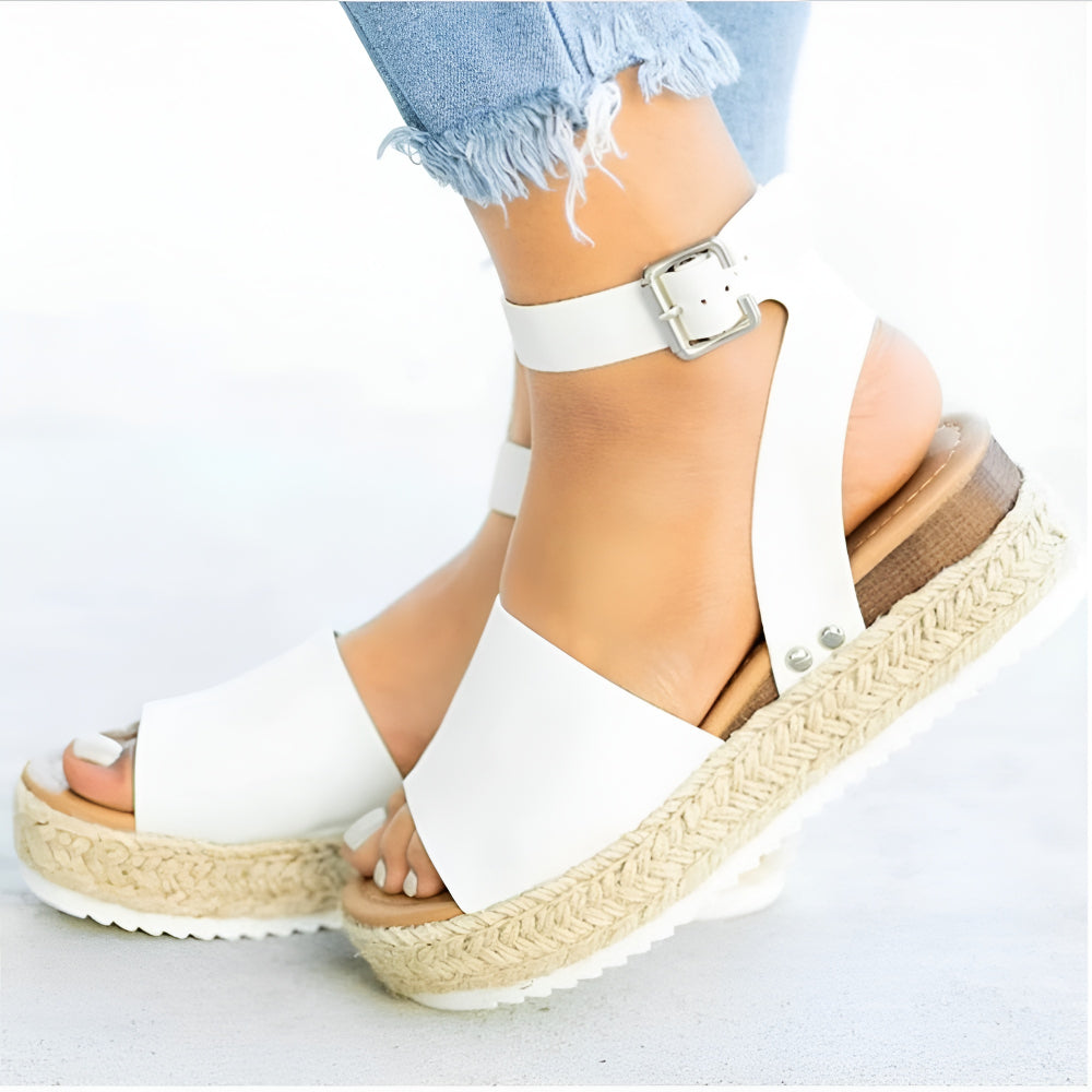 Women's Wedge Heel Sandals Platform Ankle Strap Open Toe