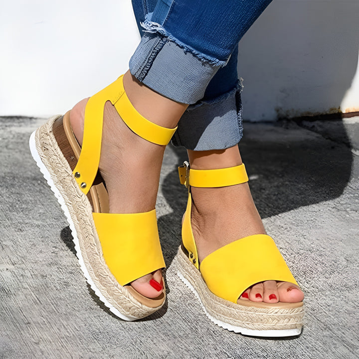 Women's Wedge Heel Sandals Platform Ankle Strap Open Toe