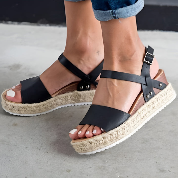 Women's Wedge Heel Sandals Platform Ankle Strap Open Toe