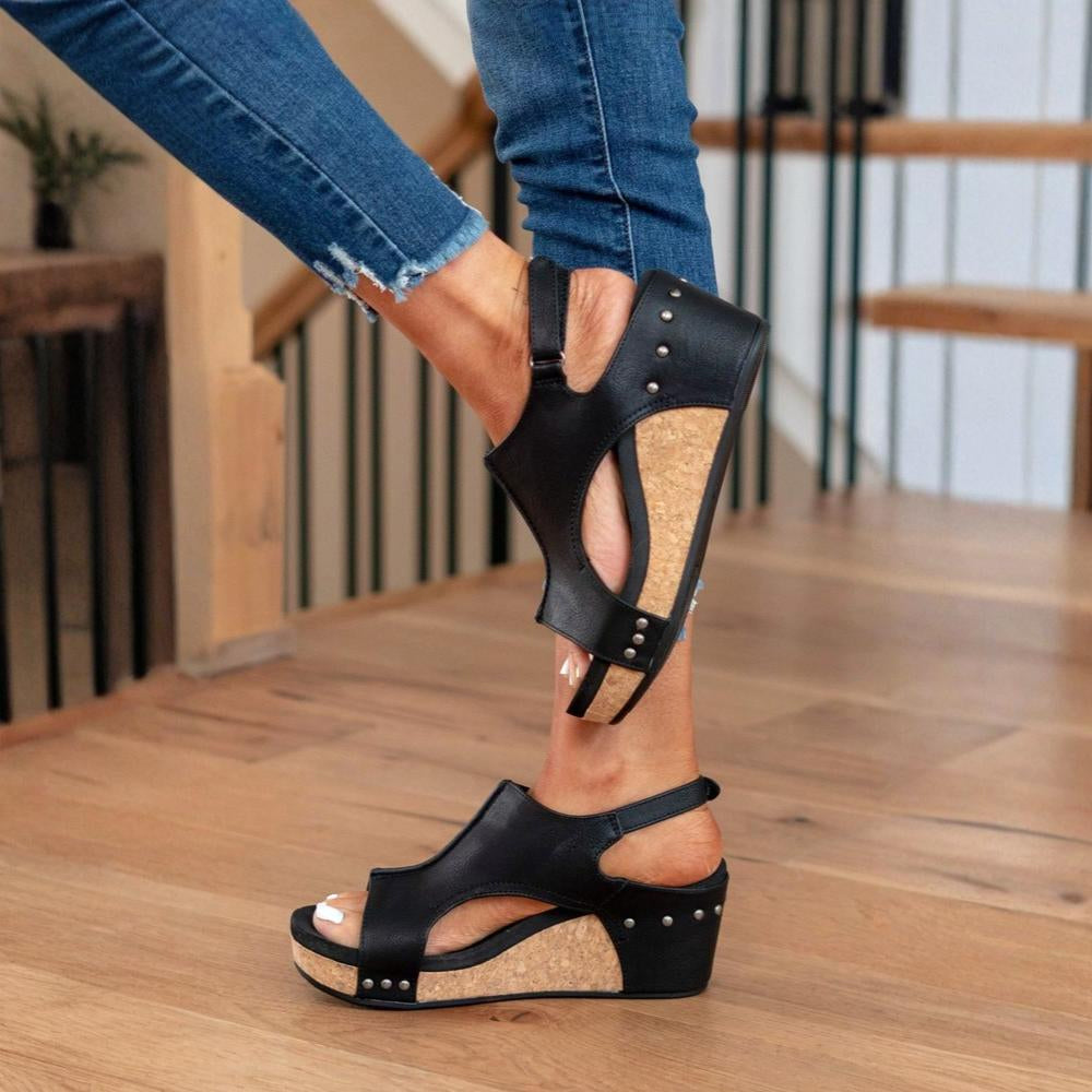 Women's Wedge Sandals Adjustable Straps Platform Summer Shoes