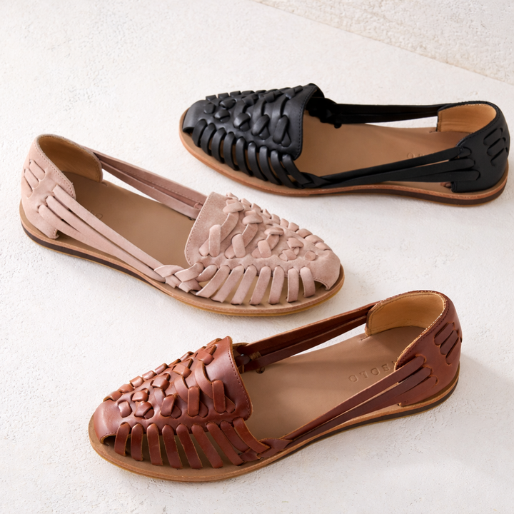 Womens Flats Woven Slip On Casual Walking Ballet Shoes